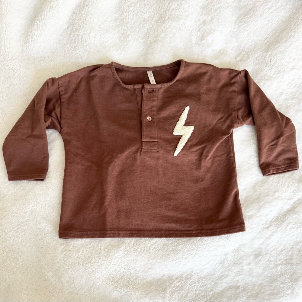 Rylee + Cru Brown Long Sleeve Tee, NWOT, Size 2-3Y